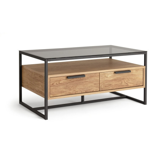 Nomad Oak Veneer Coffee Table - Natural | Stylish Lounge Centerpiece