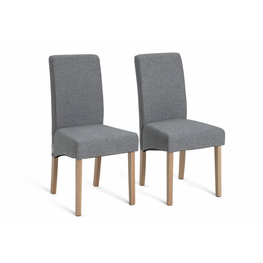 Pair of Midback Skirt Tweed Fabric Dining Chairs | Elegant Kitchen Accent