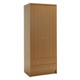 Malibu 2 Door 2 Drawer Wardrobe - Oak Effect Malibu 2 Door 2 Drawer Wardrobe - Oak Effect