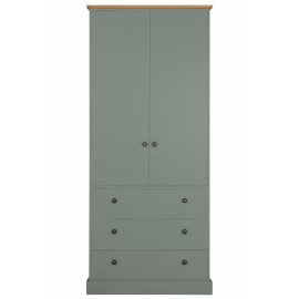 Kensington 2 Door 3 Drawer Wardrobe - Sage Green | Elegant bedroom furniture Kensington 2 Door 3 Drawer Wardrobe - Sage Green | Elegant bedroom furniture