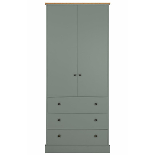 Kensington 2 Door 3 Drawer Wardrobe - Sage Green | Elegant bedroom furniture