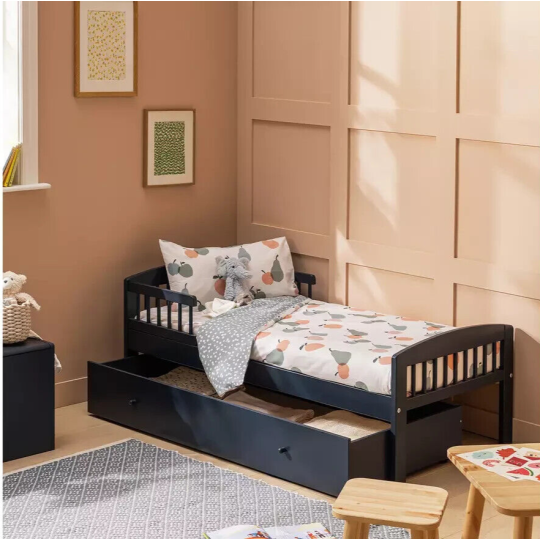 Jesse Toddler Bed With Drawer - Ink Blue