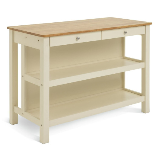 Chicago Solid Wood 2 Seater Bar Island - Cream