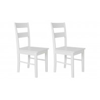 Chicago Pair of Solid Wood Dining Chair - White