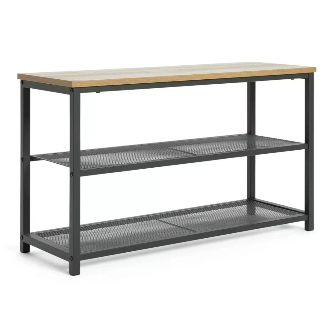 Home Loft Living 3 Tier Shoe Rack Oak & Black | Hallway Shoe Storage Organiser Home Loft Living 3 Tier Shoe Rack Oak & Black | Hallway Shoe Storage Organiser
