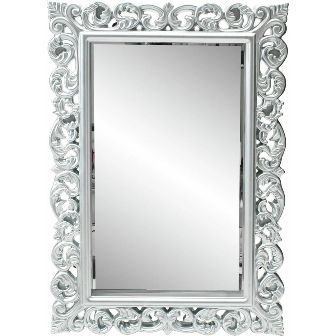 Home Isabella Rectangular High Gloss Mirror - Silver