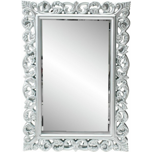 Isabella Rectangular High Gloss Mirror - Silver
