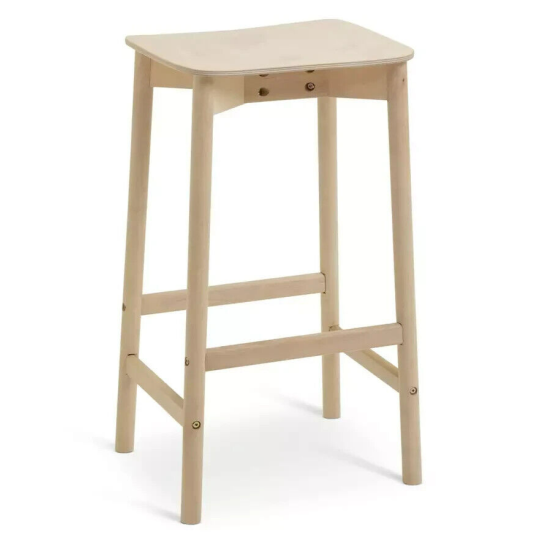 Nina Solid Birch Bar Stool - Natural