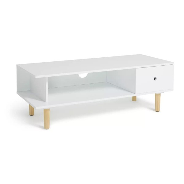 Cato 1 Drawer TV Unit - White