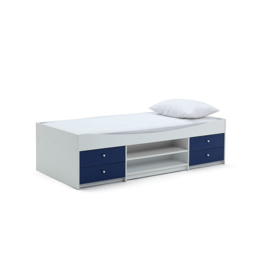 Malibu Storage Cabin Bed - Blue & White | Compact kids bed with underbed storage