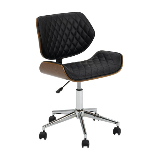 Habitat Sorel Faux Leather Office Chair - Black & Brown | PU leather chair