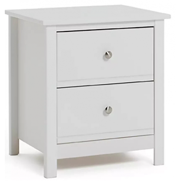 Brooklyn 2 Drawer Bedside Table - White