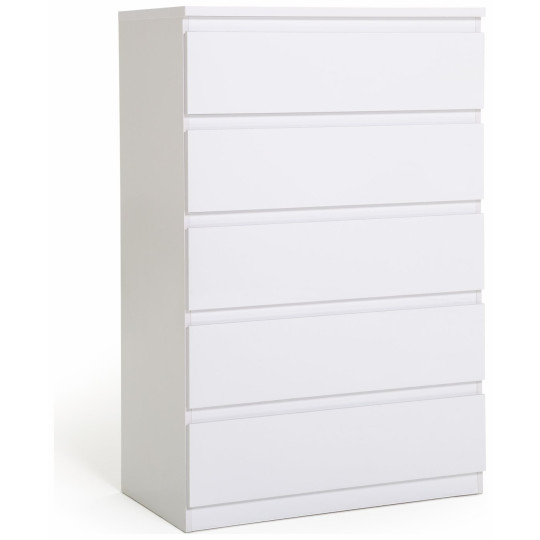 Home Jenson 5 Drawer Chest - Matte White | Sleek Storage Solution