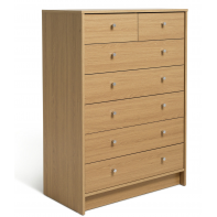 Malibu Modern 7 Drawer Chest Of Drawers Storage Cabinet For Bedroom - Oak Effect