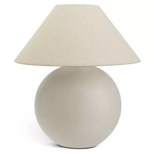 Circle 51cm Ceramic Table Lamp - Cream