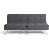 Duo Fabric 2 Seater Clic Clac Sofa Bed - Charcoal