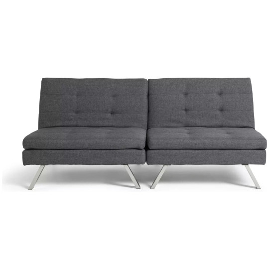 Home Duo Fabric 2 Seater Clic Clac Sofa Bed - Charcoal | Living Room Furniture