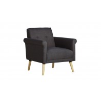 Evie Fabric Armchair in a Box - Charcoal