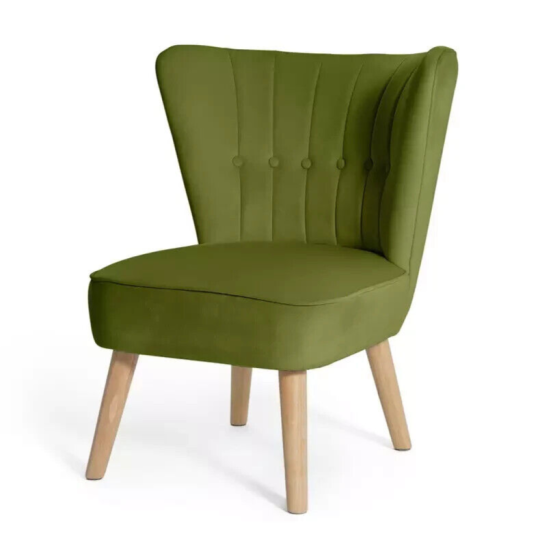 Alexis Velvet Cocktail Chair - Olive