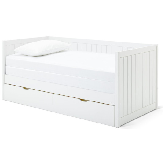 Axel Trundle Day Bed with 1 Drawer - White | Space-saving day bed