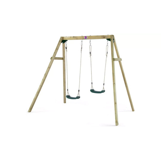 Plum Wooden Double Swing Set
