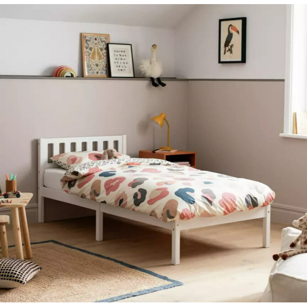 Ronnie Single Bed Frame - White