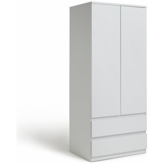 Jenson 2 Door 2 Drawer Wardrobe - Matte White | Simple Clothing Space