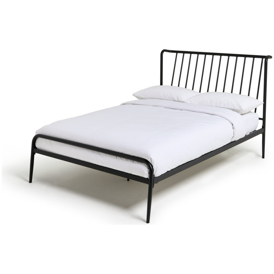 Kanso Double Metal Bed Frame - Black | Industrial Bedroom Vibe Kanso Double Metal Bed Frame - Black | Industrial Bedroom Vibe