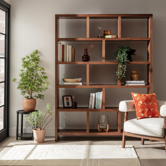Hopkins Tall Bookcase - Walnut | walnut shelving unit