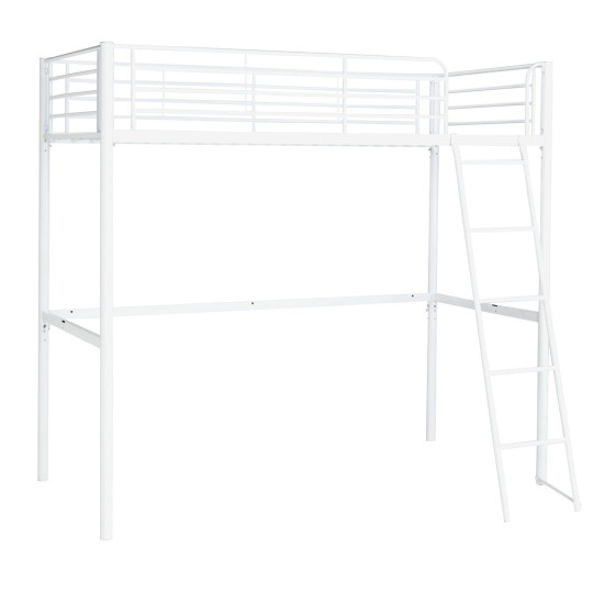 Home Riley High Sleeper Metal Bed Frame - White | Modern Teen Interior