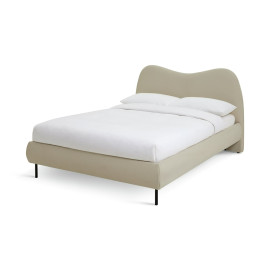 Orton Double Fabric Bed Frame - Natural | Warm Neutral Aesthetic Orton Double Fabric Bed Frame - Natural | Warm Neutral Aesthetic