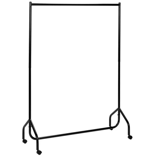 Single Heavy Duty 4ft Wide Clothes Rail - Black