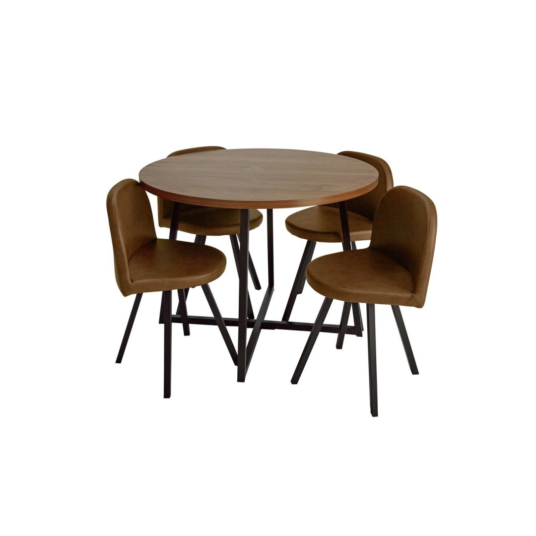 Nomad Oak Effect Dining Table & 4 Chairs