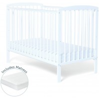 Baby Elegance Starlight Baby Cot with Mattress - White