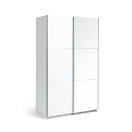 Holsted Half Mirror 120cm Sliding Wardrobe -White | Space-saving white wardrobe Holsted Half Mirror 120cm Sliding Wardrobe -White | Space-saving white wardrobe