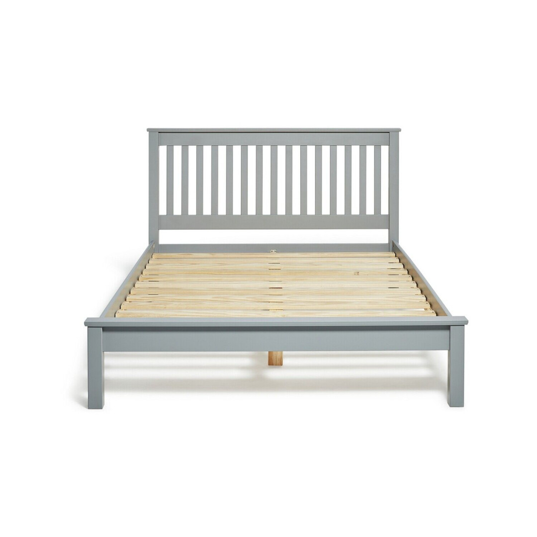 Aspley Small Double Wooden Bed Frame - Grey
