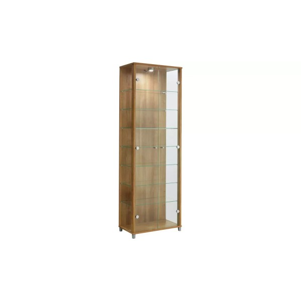2 Glass Door Display Cabinet - Oak Effect