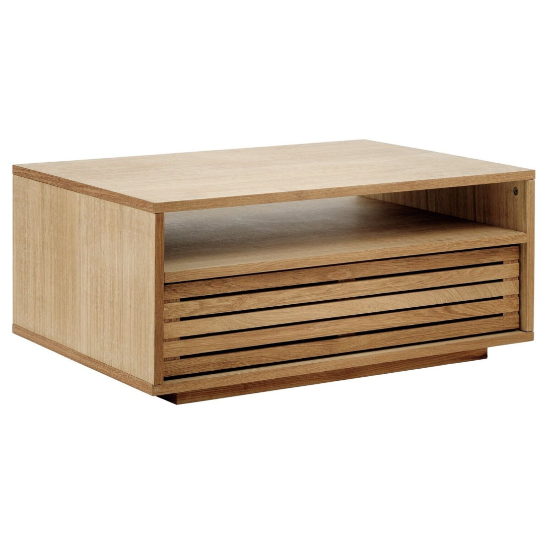 Max Oiled Oak Coffee Table + Shelf Shelving Storage Entertainment Unit