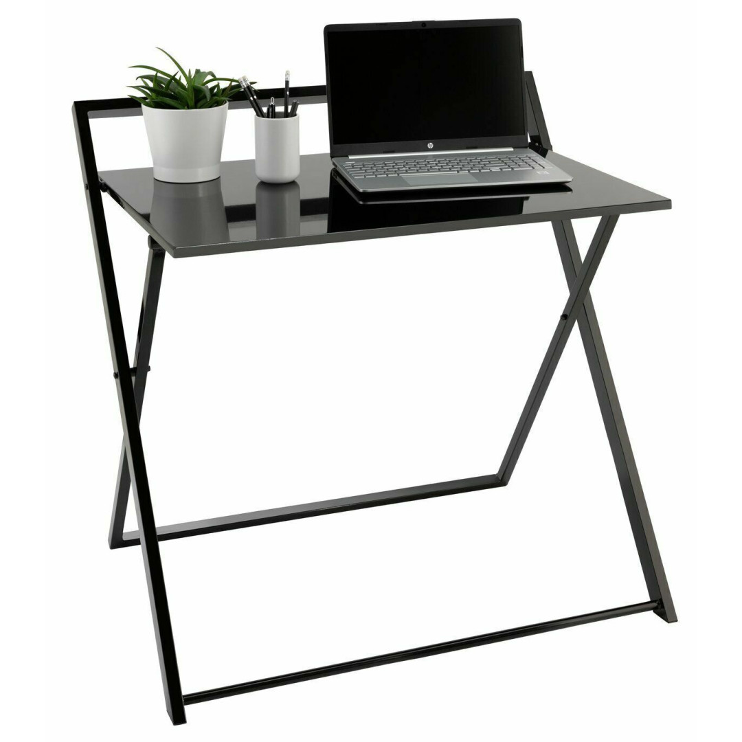 Compact Folding Office Desk - Black