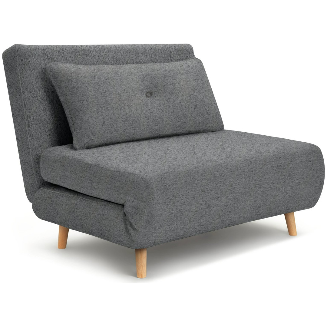 Roma Small Double Fabric Chairbed - Grey | Sofa Bed Guest Chair Roma Small Double Fabric Chairbed - Grey | Sofa Bed Guest Chair