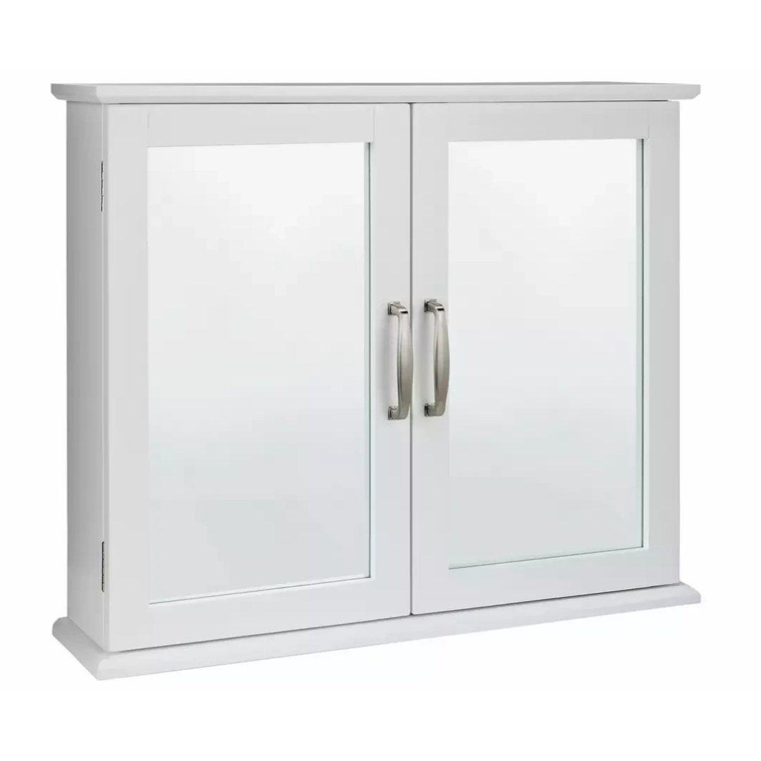 Tongue & Groove 2 Door Mirrored Cabinet White | Bathroom Storage Cabinet Furnitu Tongue & Groove 2 Door Mirrored Cabinet White | Bathroom Storage Cabinet Furnitu