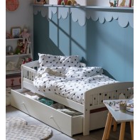 Jesse Toddler Bed With Drawer - White