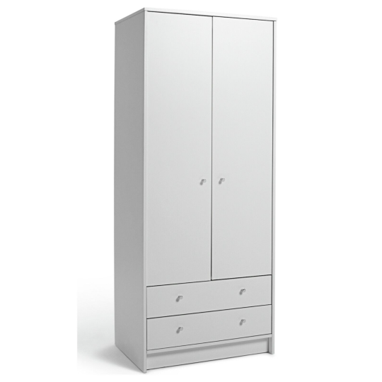 Malibu 2 Door 2 Drawer Wardrobe - White