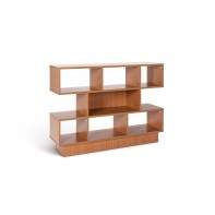 Cubes Short Shallow Shelving Unit - Oak Effect