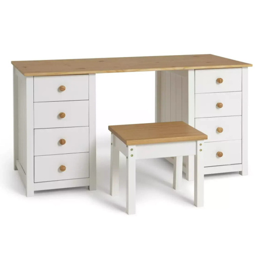 Scandinavia Dressing Table & Stool - Two Tone