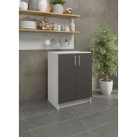Kitchen Base Unit 600mm Storage Cabinet & Doors 60cm Dark Grey Matt (No Worktop)