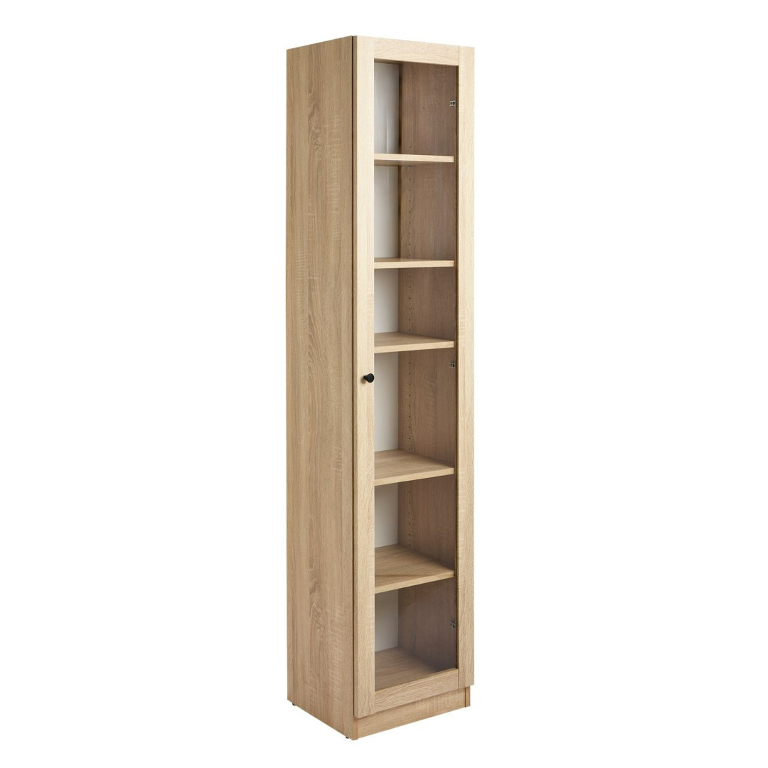 Home Carla 1 Door Display Cabinet - Oak | Style and storage to any room Home Carla 1 Door Display Cabinet - Oak | Style and storage to any room