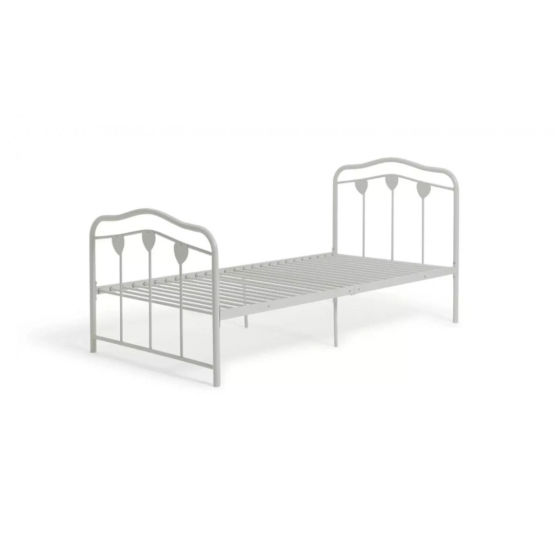 White heart deals single bed frame