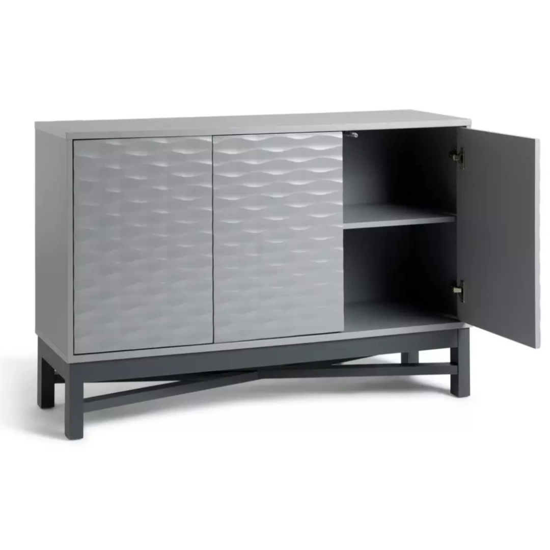 Zander Textured Large Sideboard - Grey ( B Grade ) Zander Textured Large Sideboard - Grey ( B Grade )