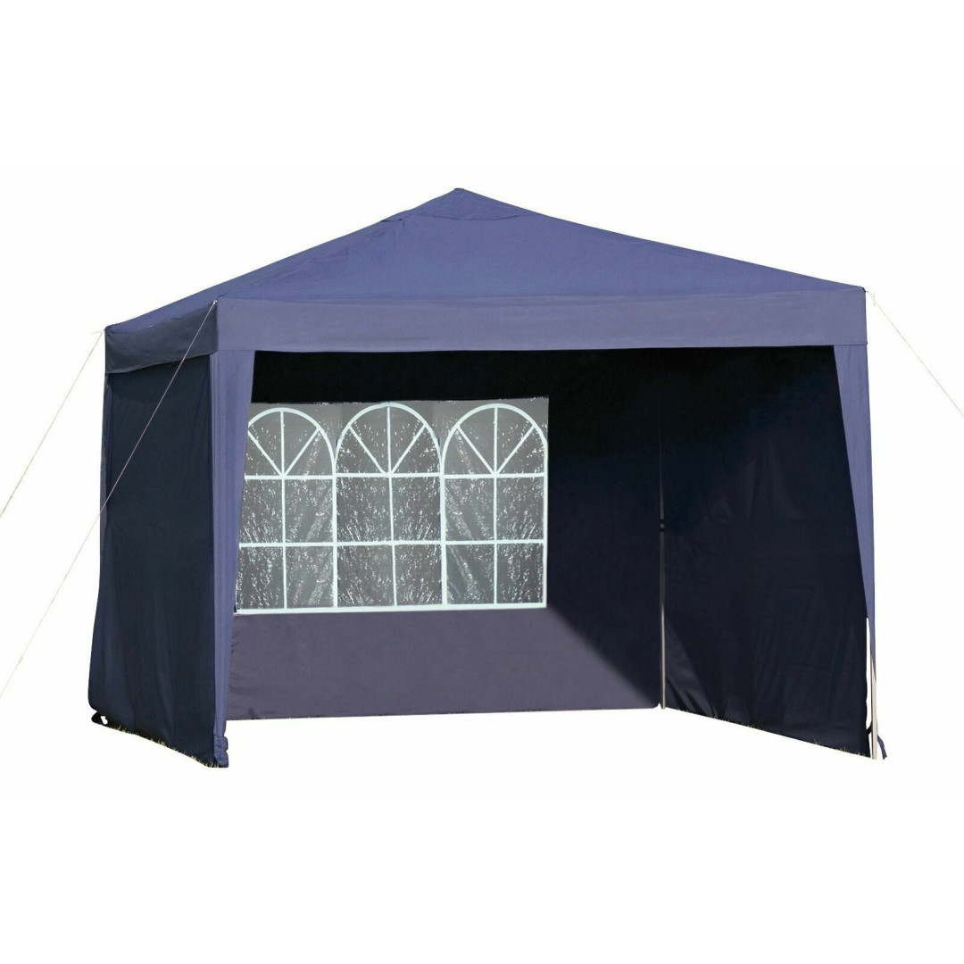 Pop Up Gazebo 3m x 3m Outdoor Garden Marquee Easy Up Blue With Bag and Sides
